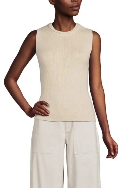 Lands' End Cotton Viscose Braided Neck Tank Sweater