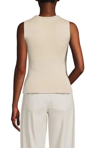Lands' End Cotton Viscose Braided Neck Tank Sweater