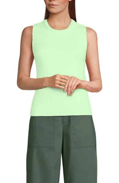 Lands' End Cotton Viscose Braided Neck Tank Sweater