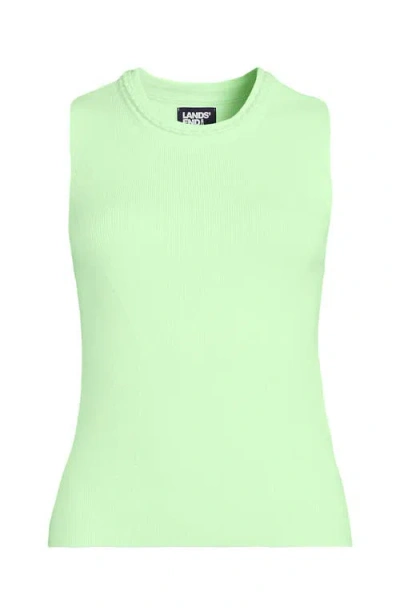 Lands' End Cotton Viscose Braided Neck Tank Sweater