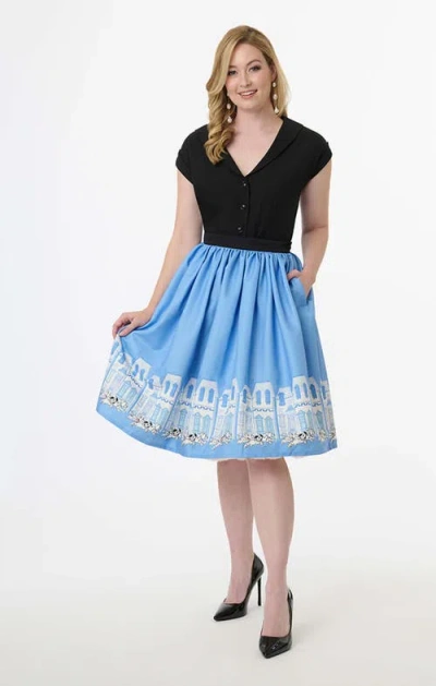 Unique Vintage Printed Woven Gellar Swing Skirt