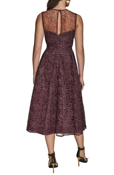 Donna Karan New York Sleeveless Sequin Cocktail Dress In Burgundy