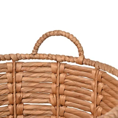 Happimess Laurel 19.49" Bohemian Handwoven Abaca Hamper Basket With Handles