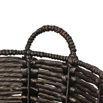 Happimess Laurel 19.49" Bohemian Handwoven Abaca Hamper Basket With Handles