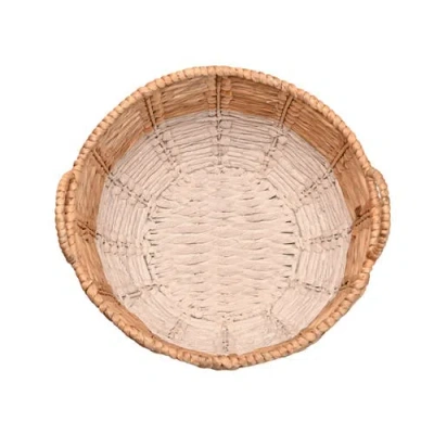 Happimess Laurel 19.49" Bohemian Handwoven Abaca Hamper Basket With Handles