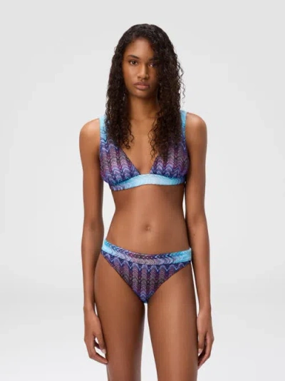Missoni Zig Zag Pattern Bralette Bikini In Multi