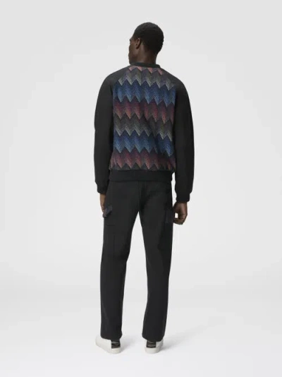 Missoni Cotton-blend Bomber Jacket With Zigzag Knit Insert