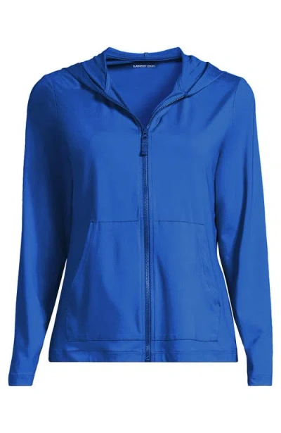 Lands' End Long Sleeve Hooded Full Zip Upf 50 Rash Guard