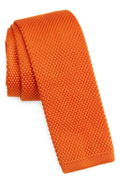 Clifton Wilson Orange Knit Silk Tie