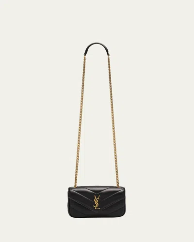 Saint Laurent Loulou Mini Ysl Chain Crossbody Bag In Quilted Leather