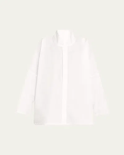 Eskandar Chinese Imperial Shirt With Chinese Collar (mid Plus Length)