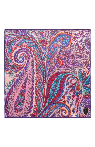 Clifton Wilson Lavender Paisley Silk Pocket Square In Purple