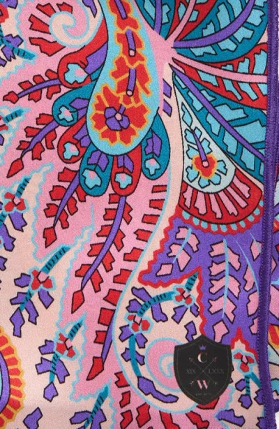Clifton Wilson Lavender Paisley Silk Pocket Square In Purple