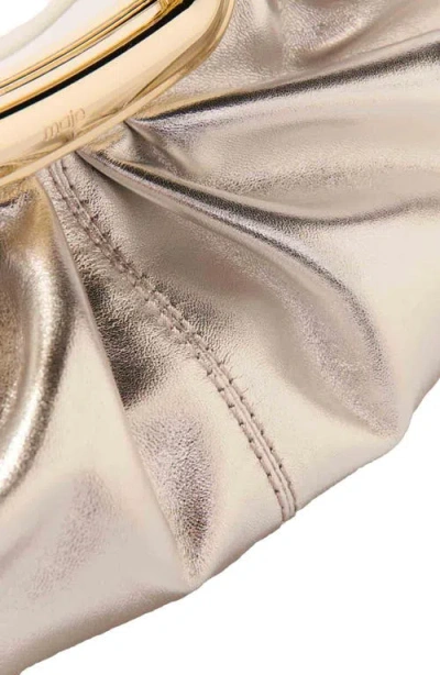 Maje Leather Metal Handle Clutch