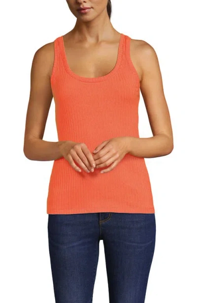 LANDS' END LANDS' END POINTELLE RIB UNECK TANK 