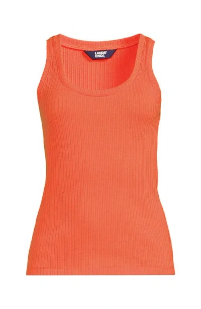 Lands' End Pointelle Rib Uneck Tank