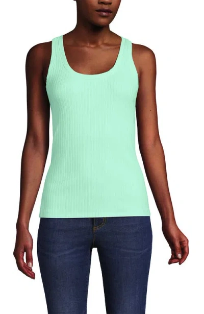 Lands' End Pointelle Rib Uneck Tank