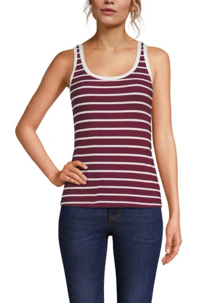 LANDS' END LANDS' END POINTELLE RIB UNECK TANK 