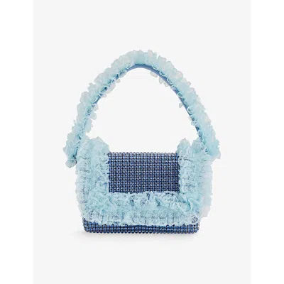 Self-portrait Womens  X Christopher Kane Crystal And Lace Shoulder Bag Blu