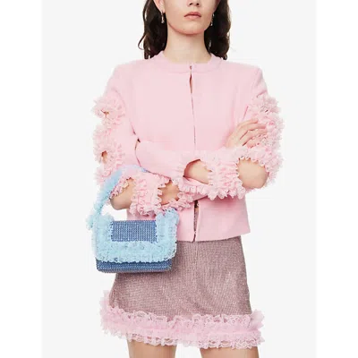 Self-portrait Womens  X Christopher Kane Crystal And Lace Shoulder Bag Blu