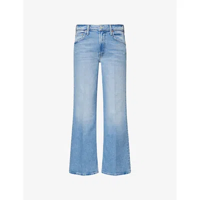 Mother Womens The Bookie Flood Straight-leg Flared Stretch-denim Blend Jeans Sow Surreal