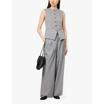 Samsoe & Samsoe Womens Sarila Drawstring Stretch-woven Trousers Grey Mel.