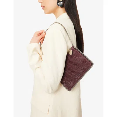 Stella Mccartney Womens Falabella Woven Shoulder Bag Raisin