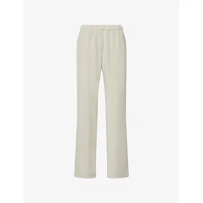 Samsoe & Samsoe Womens Hoys Relaxed-fit Straight-leg Mid-rise Stretch-recycled Polyester Trousers Agate Gray