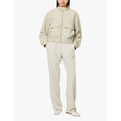 Samsoe & Samsoe Womens Hoys Relaxed-fit Straight-leg Mid-rise Stretch-recycled Polyester Trousers Agate Gray