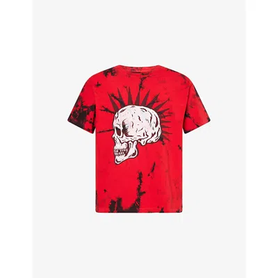 Gallery Dept. Mens Exploited Graphic-print Cotton T-shirt Red Tie Dye