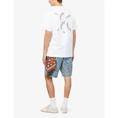 Daily Paper Mens Shield Focus Graphic-print Cotton T-shirt White
