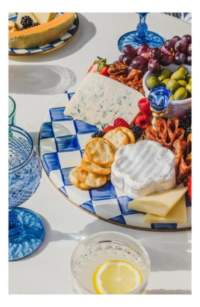 Mackenzie-childs Mackenzie Childs Royal Check Enameled Steel Cheese Course In Blue