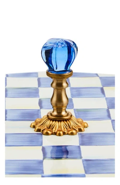 Mackenzie-childs Mackenzie Childs Royal Check Enameled Steel Cheese Course In Blue