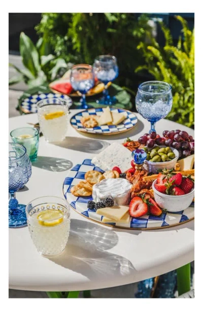 Mackenzie-childs Mackenzie Childs Royal Check Enameled Steel Cheese Course In Blue