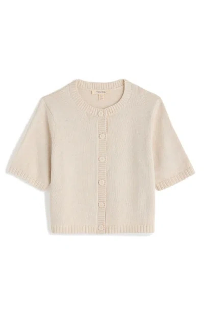 Seasalt Cornwall Gillan Creek Short Sleeve Organic Cotton Cardigan In Neutral