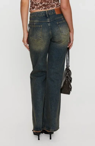 Princess Polly Inverness Pintuck Mid Rise Wide Leg Jeans