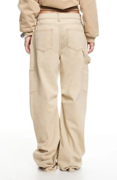 Lioness Miami Vice Low Rise Carpenter Jeans In Neutral