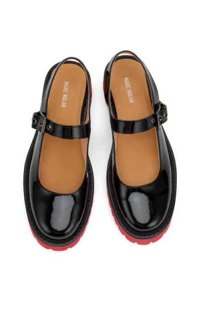 Marc Nolan Luna Leather Mary Jane Lug Slingbacks