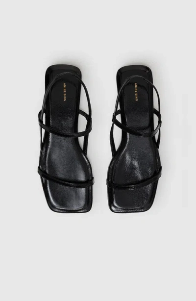 Anine Bing Hilda Flat Sandals In Black