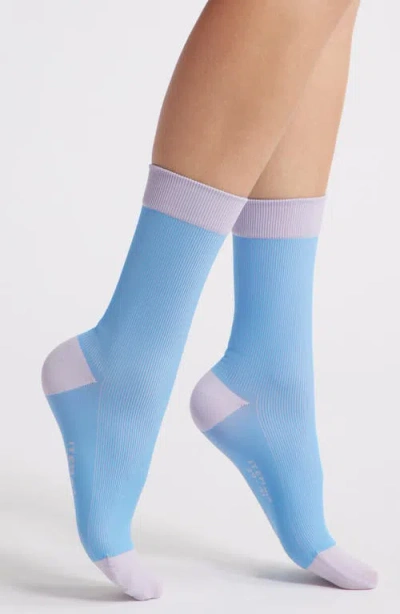 Item M6 Two Tone Rib Compression Crew Socks