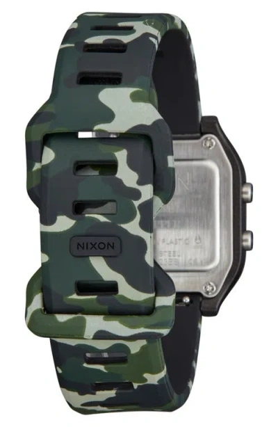 Nixon The Ripper Silicone Strap Digital Watch, 36.5mm In Black