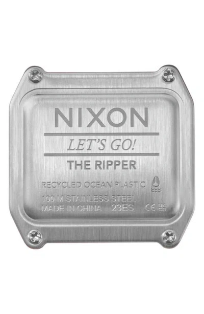 Nixon The Ripper Silicone Strap Digital Watch, 36.5mm In Black