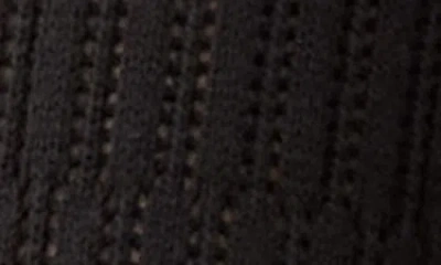 Marine Layer Ray Open Stitch Wide Leg Sweater Pants In Black