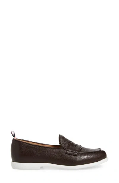 Thom Browne Varsity Square Toe Penny Loafer In Brown
