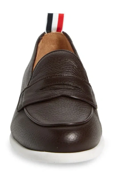 Thom Browne Varsity Square Toe Penny Loafer In Brown