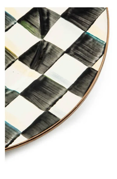 Mackenzie-childs Mackenzie Childs Courtly Check Large Enameled Steel Oval Platter