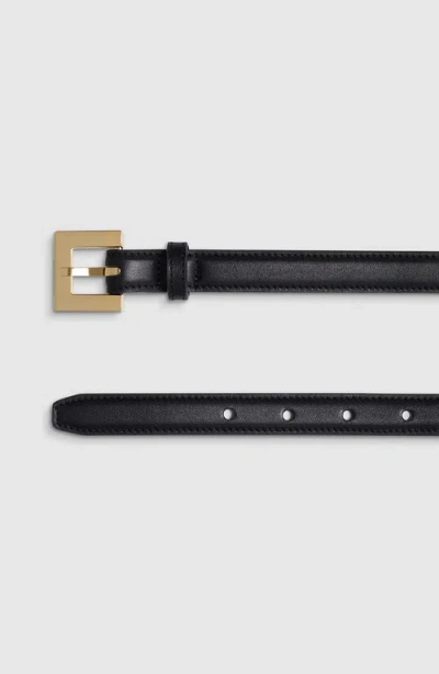 Anine Bing Nicola Belt In Black Embossed