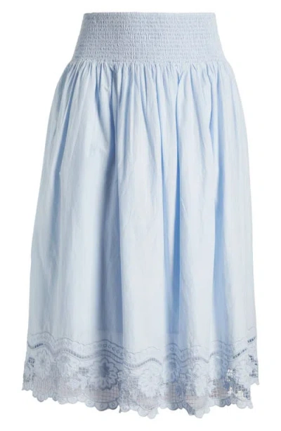 Treasure & Bond Drop Waist Cotton Eyelet Midi Dress