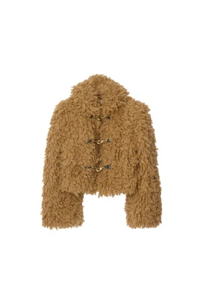 Burberry Cropped Wool Blend Fringe Jacket
