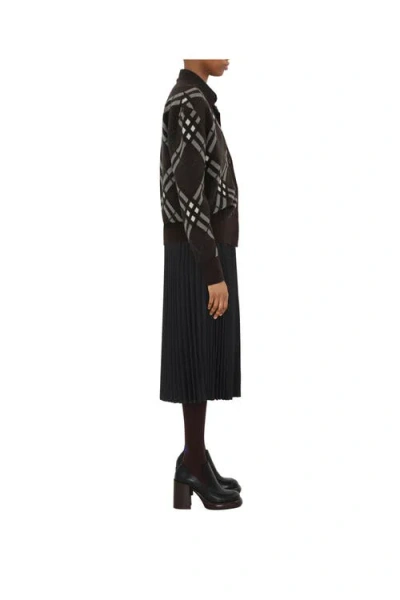 Burberry Check Wool Mohair Blend Cardigan